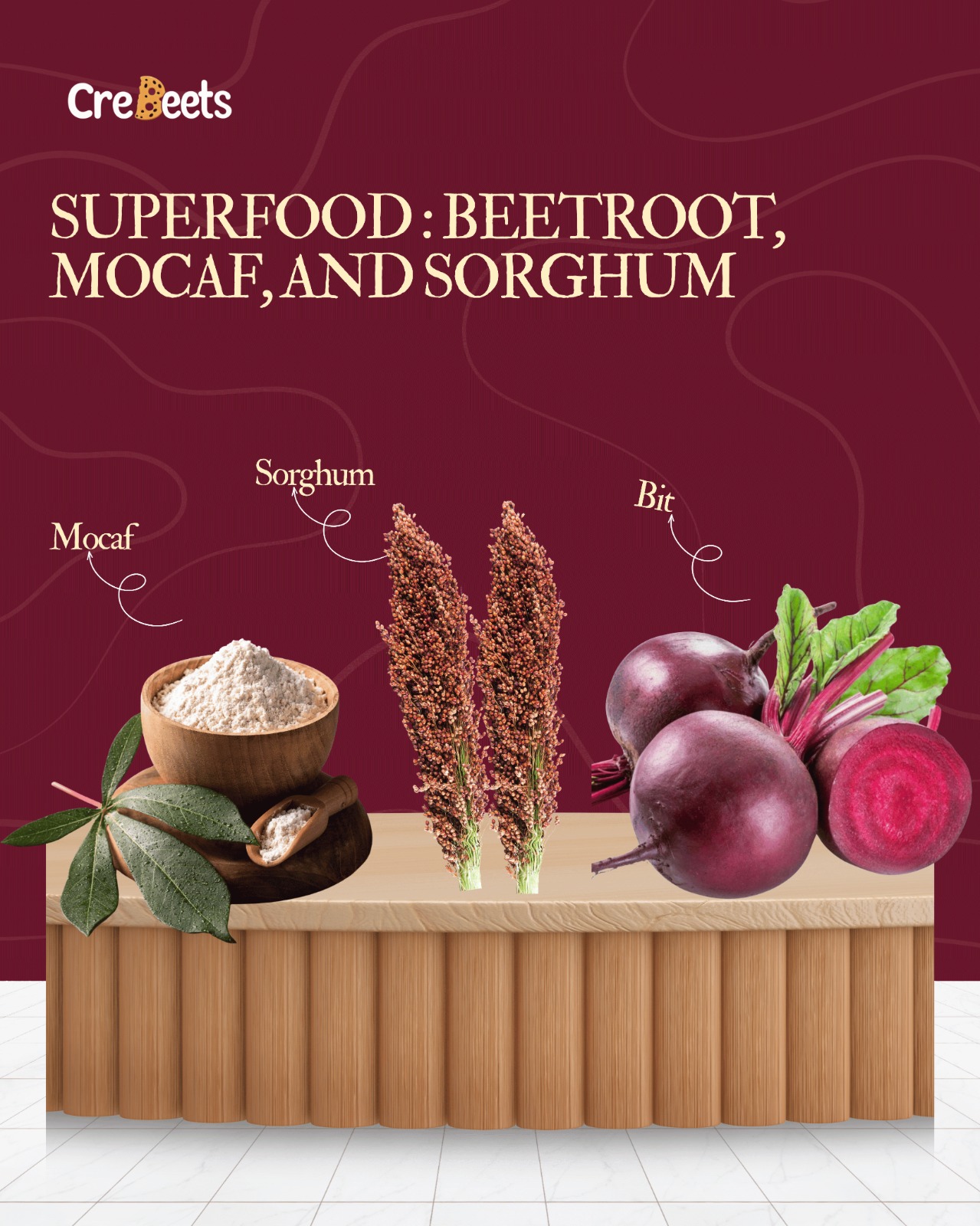 Sebuah Superfood Kue Bebas Gluten “Crebeets” di Tangan Kamu: Perpaduan Bit, Mocaf, dan Sorgum